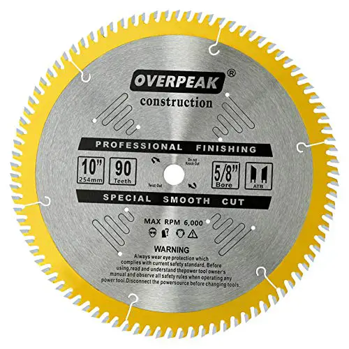 TOMAX 10-Inch 80 Tooth ATB Fine Finish Saw Blade with 5/8-Inch Arbor 10" 80T